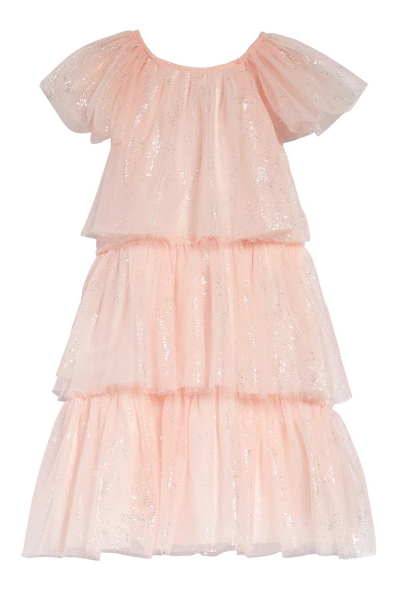 Tiered Sparkle Dress, Main, color, PINK LOTUS