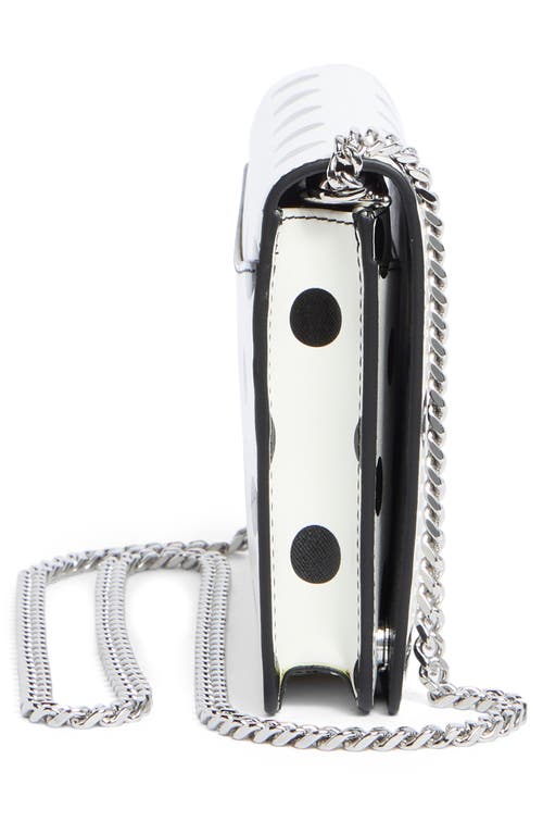 Marc Jacobs Party On A Chain Spots Flap Bag In White/black