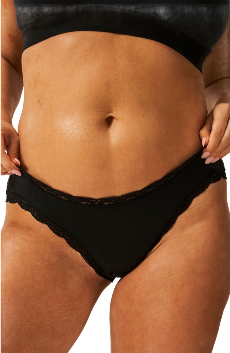 Stripe & Stare T-Shirt Bra & Orignal Knicker Set, Alternate, color, Black