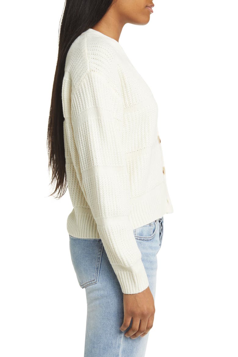 Mixed Stitch Cardigan, Alternate, color, CREAM