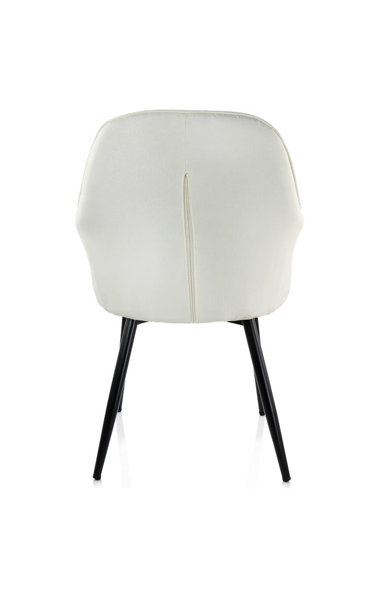 Elama 2 Piece Fabric Accent Chair with Metal Legs, Alternate, color, Beige