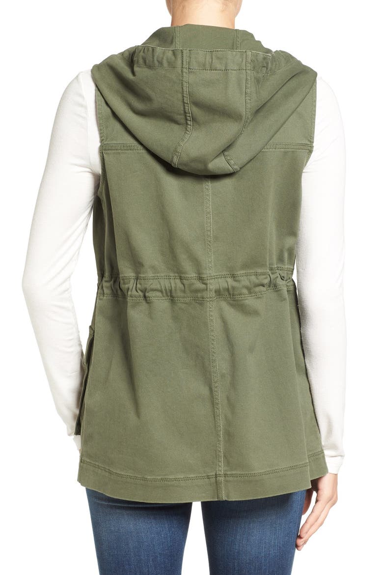 Hooded Military Vest, Alternate, color, OLIVE