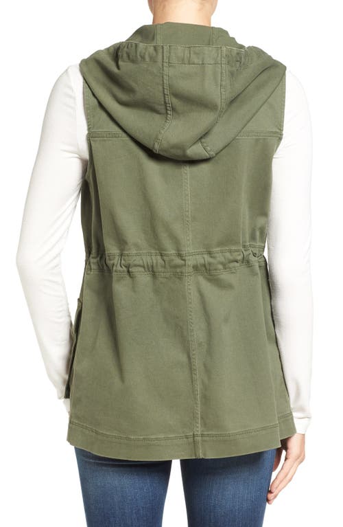 Matty M .  Hooded Military Vest In Gray