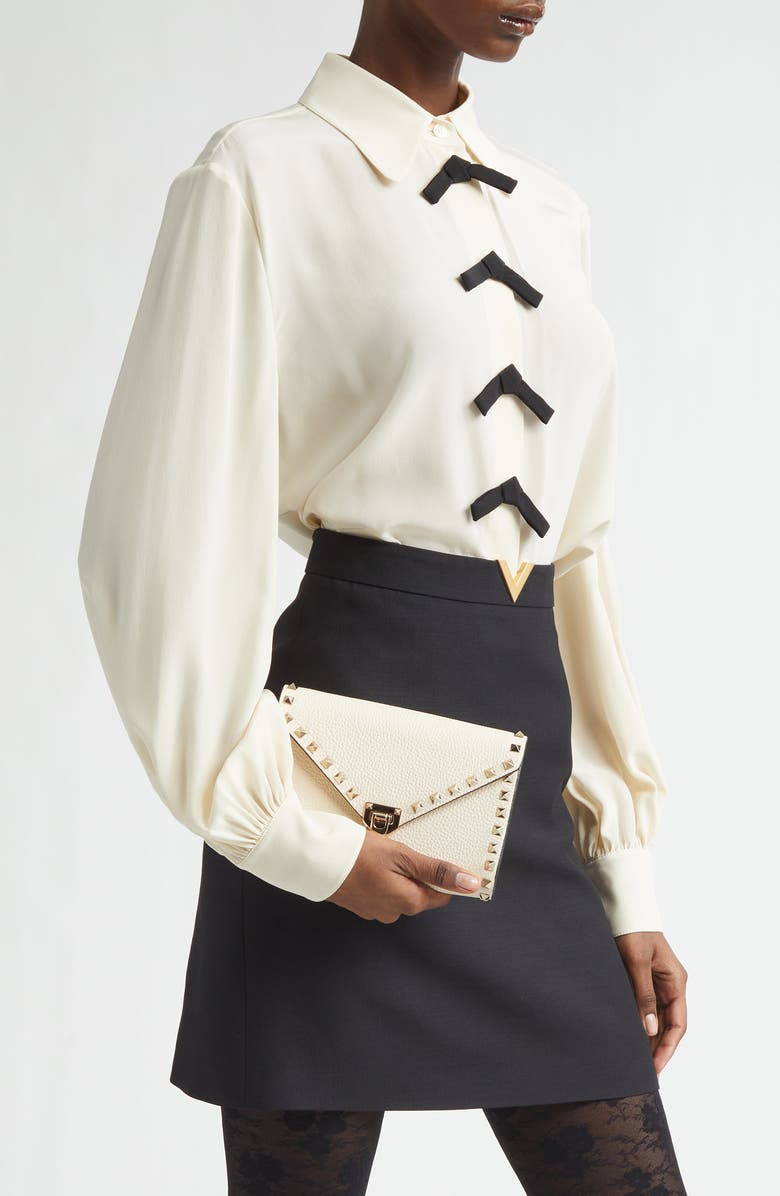 Valentino Garavani Mini Rockstud Leather Shoulder Bag, Alternate, color,