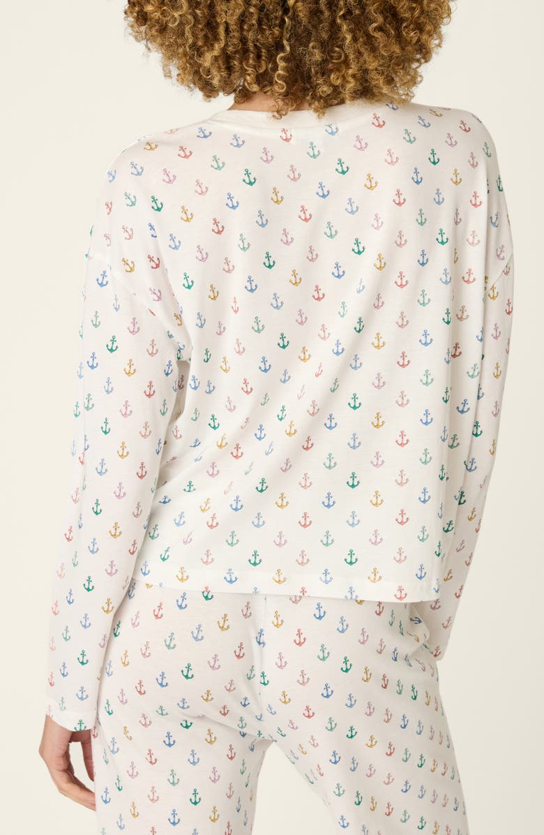 PJ Salvage Meet Me by the Sea Long Sleeve Pajama Top, Alternate, color, Ivory