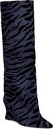 AZALEA WANG Knee High Animal Print Wedge Boot