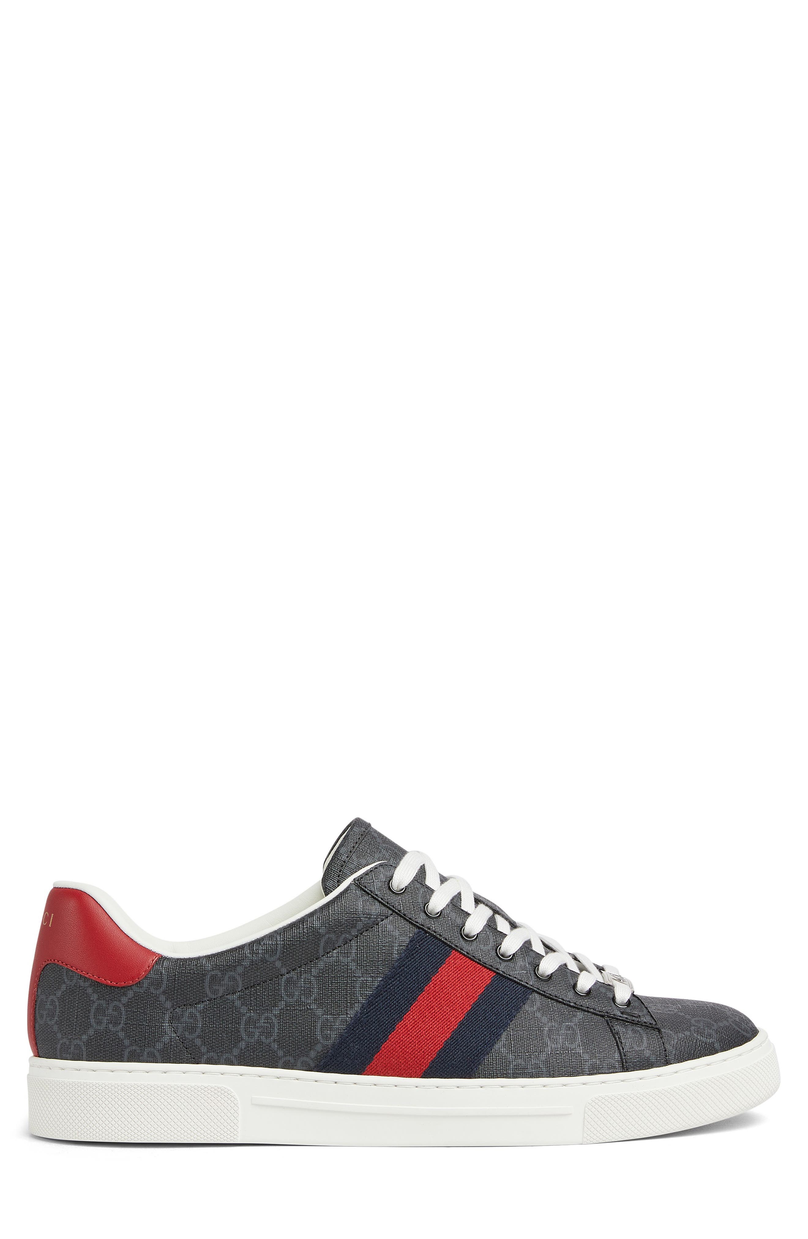 Gucci Ace Sneaker, Alternate, color, Black/ Blue/ Red