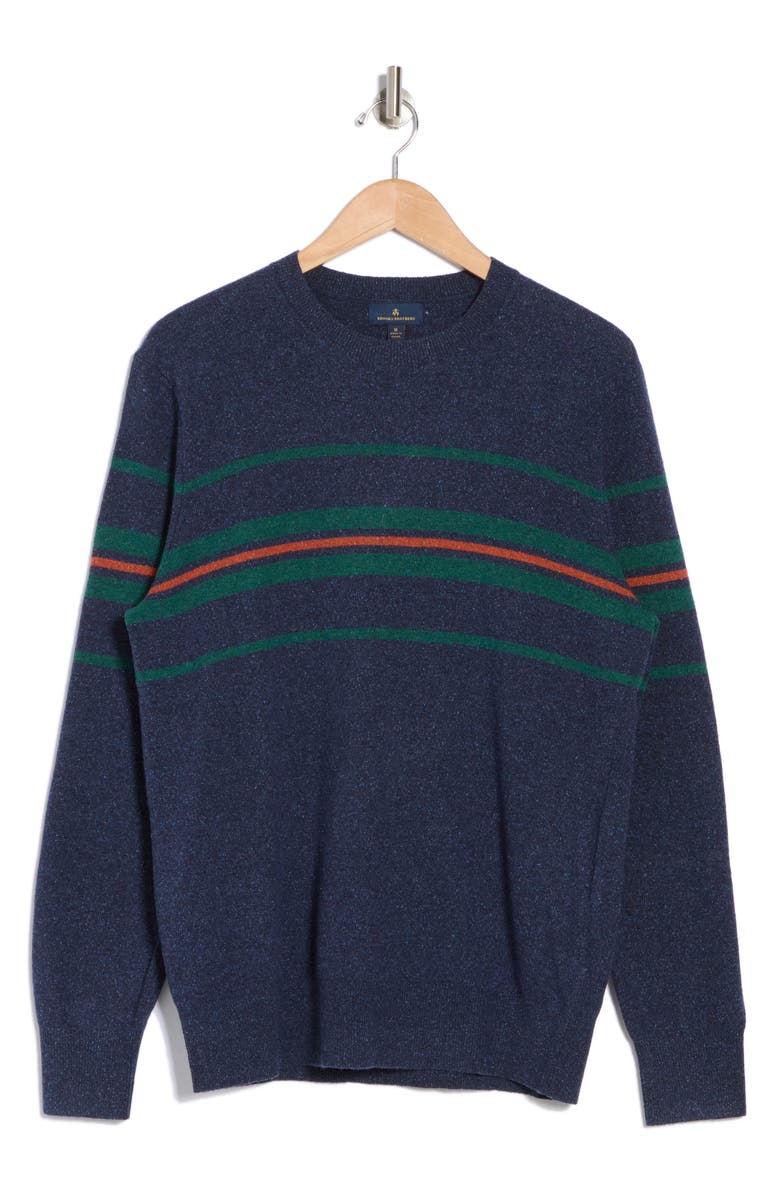 Brooks Brothers Donegal Stripe Crewneck Sweater, Alternate, color,