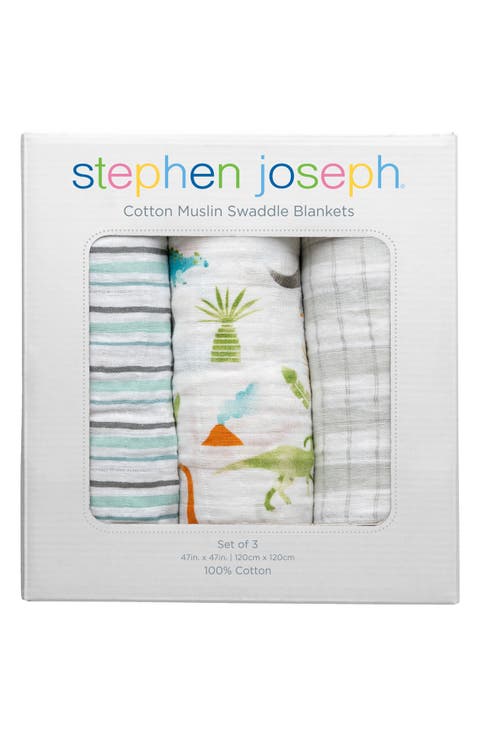 Set of 3 Muslin Blankets