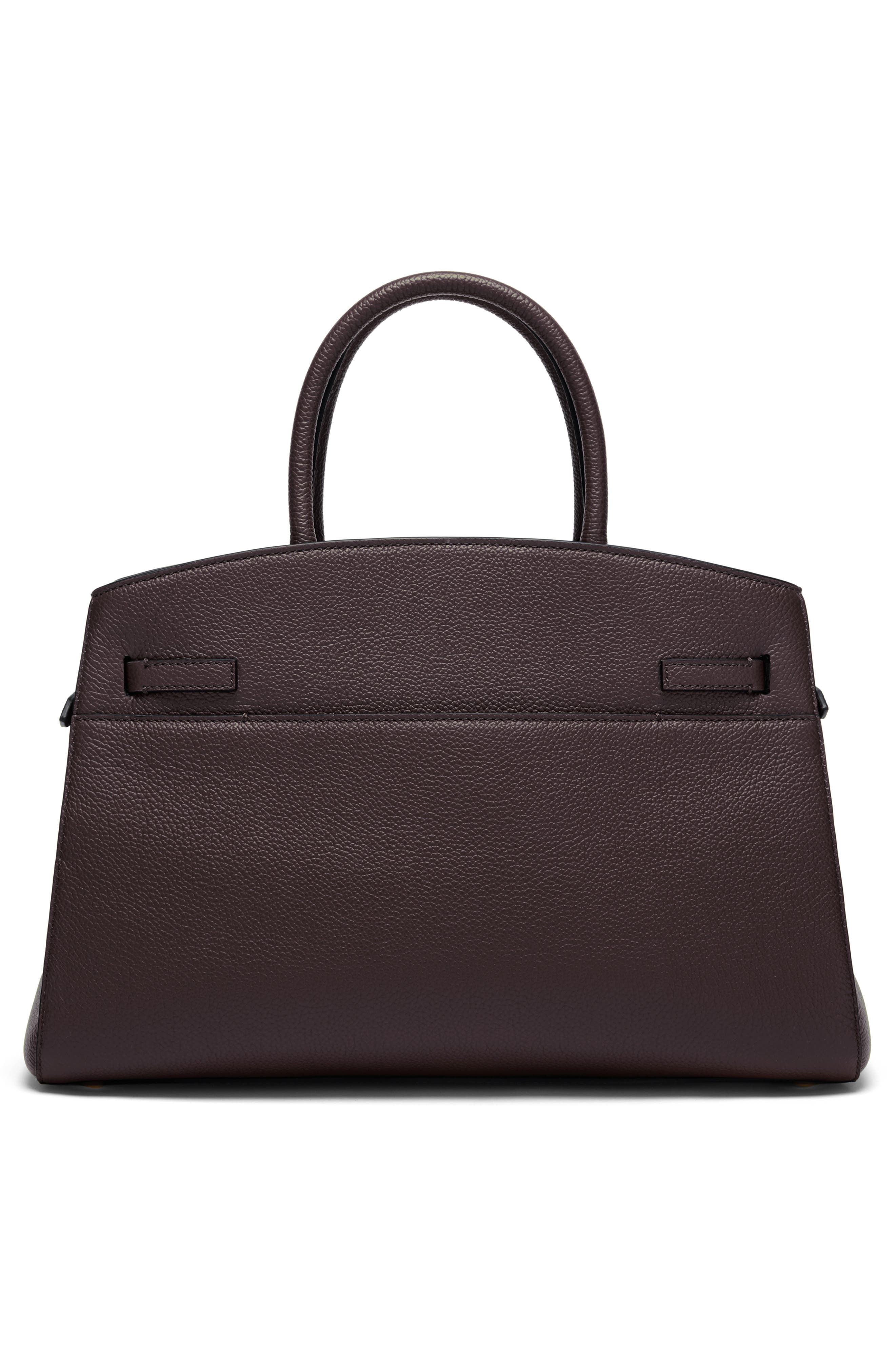 The Midi Hudson Leather Tote, Alternate, color, BORDEAUX