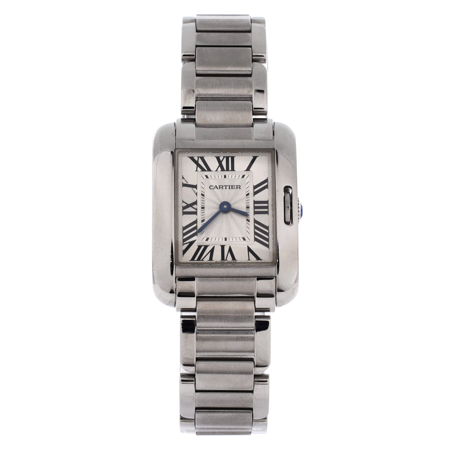 Tank Anglaise Quartz Watch Stainless Steel 23, Main, color, Metallic Silver