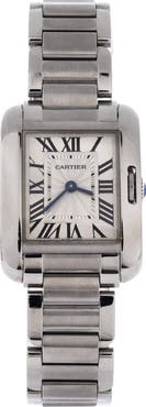 Pre-Owned Cartier Tank Anglaise Quartz Watch Stainless Steel 23