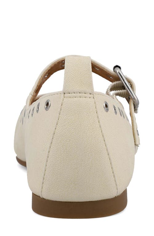 Mia Ulani Grommet Mary Jane Flat In Bone