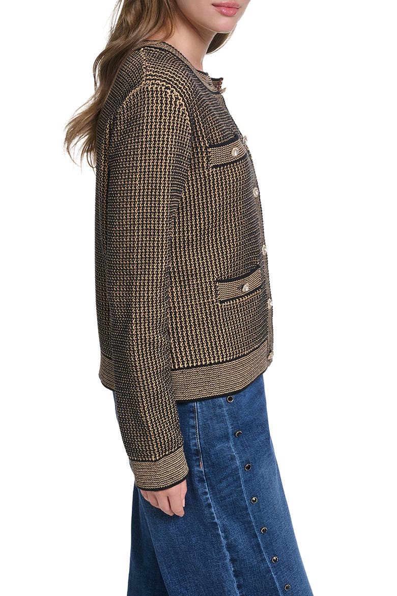 Four Pocket Cardigan, Alternate, color, BLACK/ CAMEL