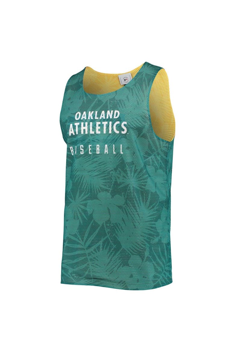 Men's FOCO Green/Gold Oakland Athletics Floral Reversible Mesh Tank Top, Alternate, color, Green