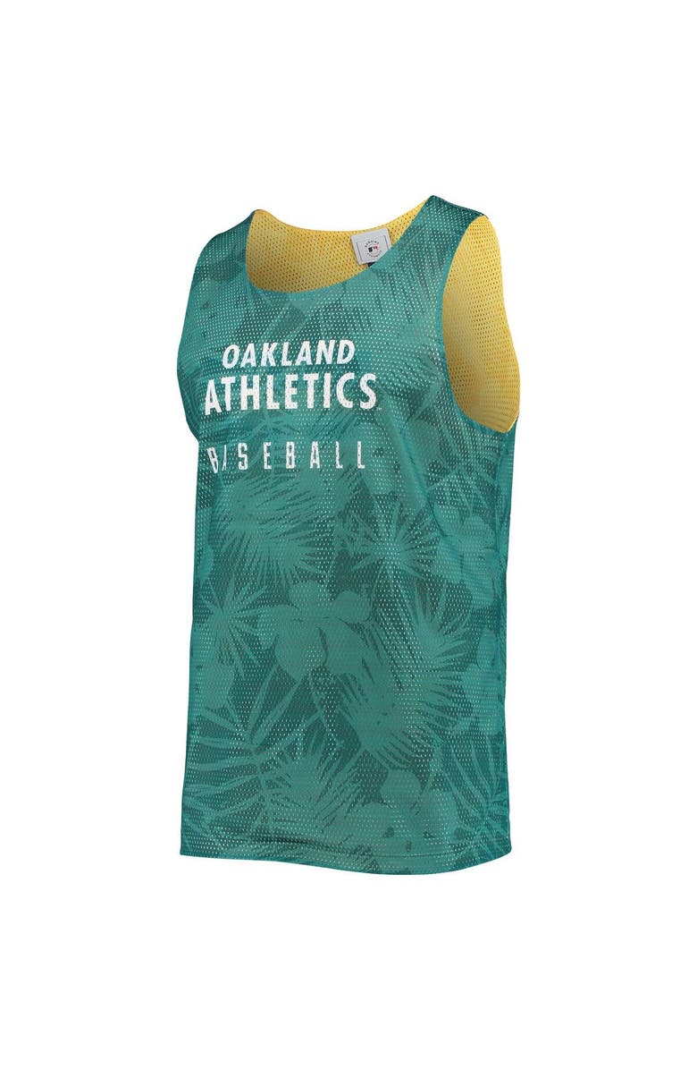 FOCO Men's FOCO Green/Gold Oakland Athletics Floral Reversible Mesh Tank Top, Alternate, color, Green