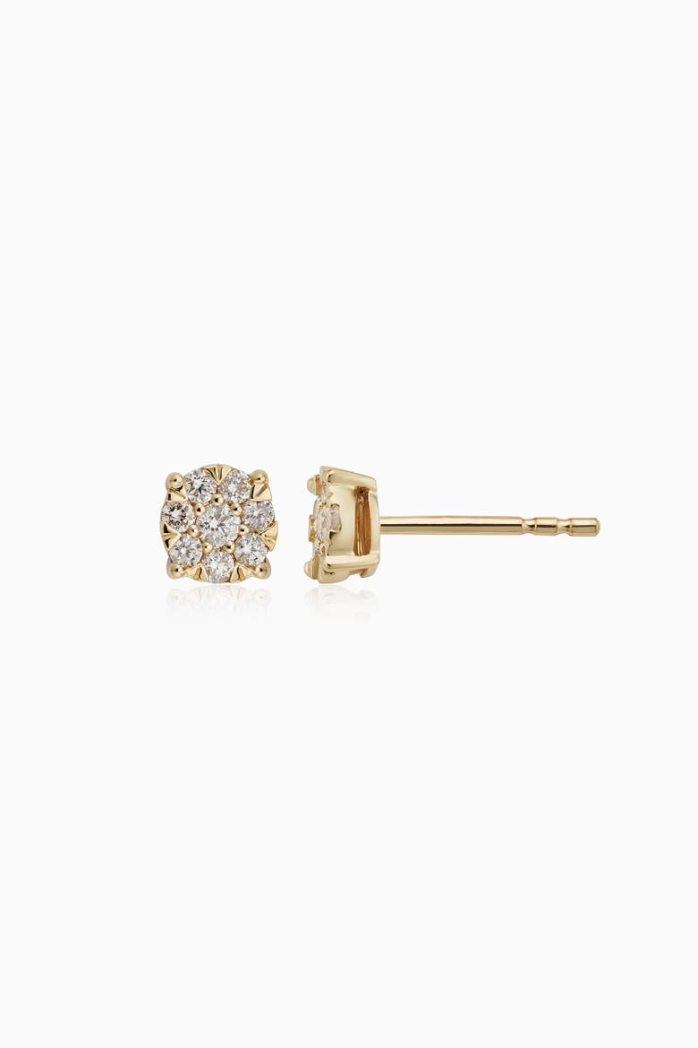 14K Gold Blossom Diamond Studs, Main, color, Yellow Gold - Diamonds