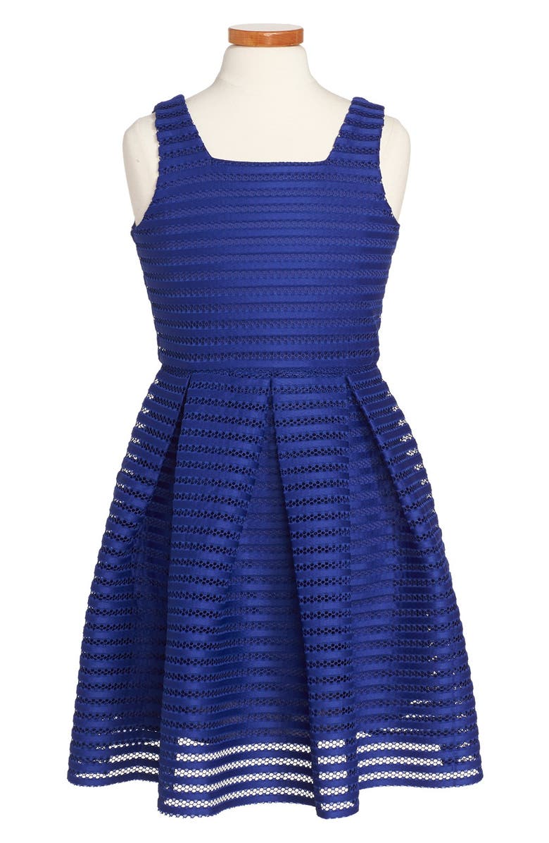 Soprano Laser Cut Scuba Skater Dress, Main, color,