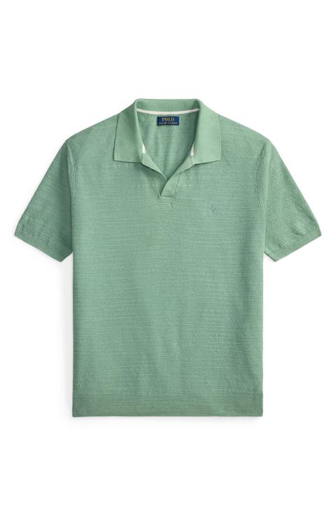 Textured Seed Stitch Cotton & Linen Polo