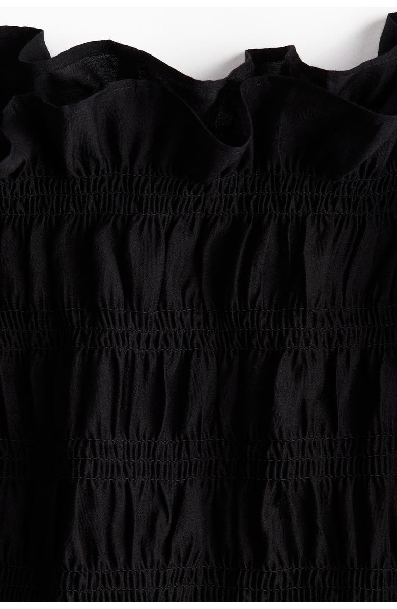 H&M Smocked Blouse, Alternate, color, Black