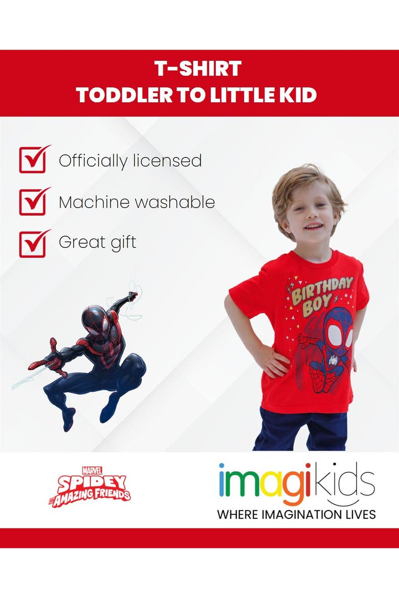 Spidey and His Amazing Friends T-Shirt, Alternate, color, Miles Morales Red