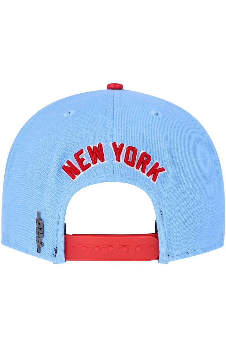 PRO STANDARD Men's Pro Standard White/Light Blue New York Yankees Blue Raspberry Ice Cream Drip Snapback Hat, Alternate, color,
