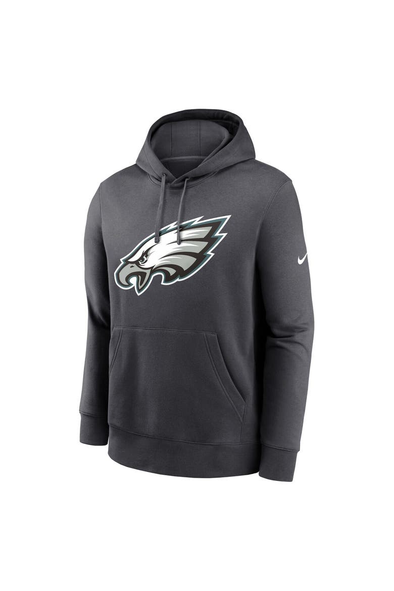 Men's Nike Anthracite Philadelphia Eagles Club Logo Pullover Hoodie, Alternate, color, Anthracite