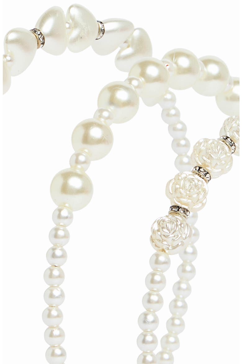 Kids' 3-Pack Faux Pearl Headband Set, Alternate, color, PINK COMBO