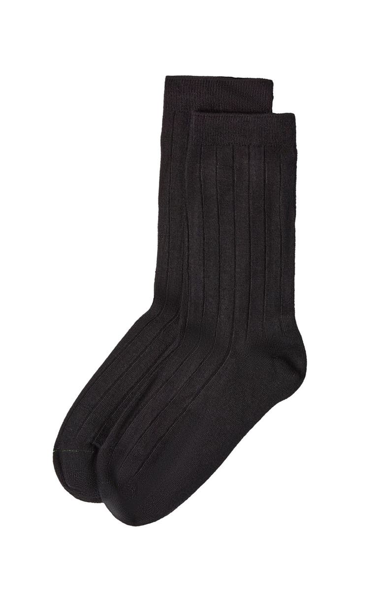 MK-10960 Boys' Ribbed Crew Socks, Alternate, color, Black