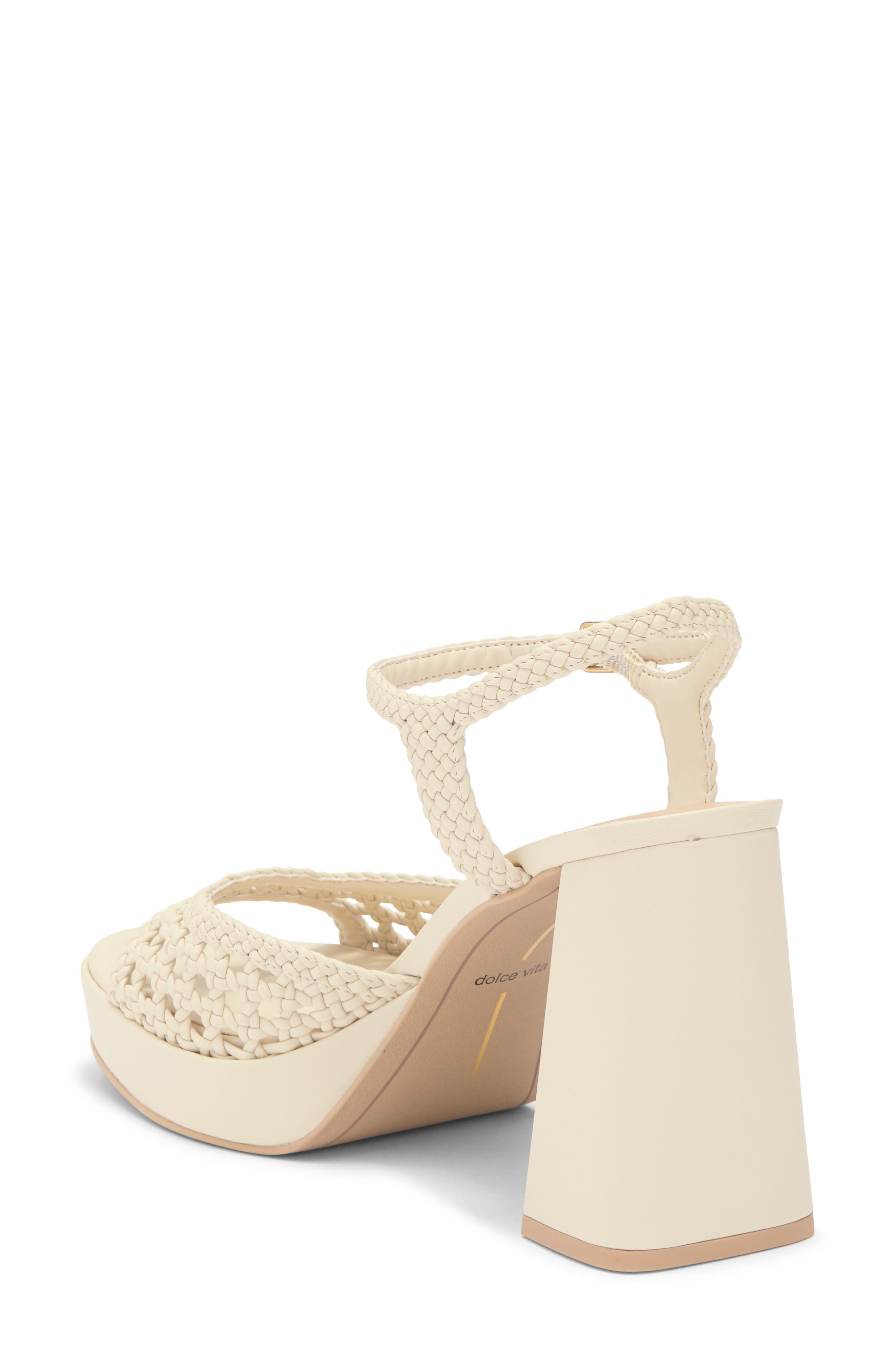 Peyton Platform Sandal, Alternate, color, CREME WOVEN STELLA