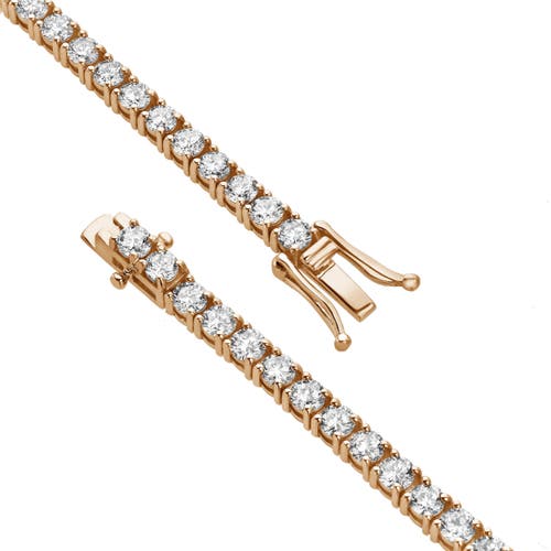Luvmyjewelry Lmj 10k Rose Gold Unisex Diamond Tennis Bracelets In 10k Rose Gold