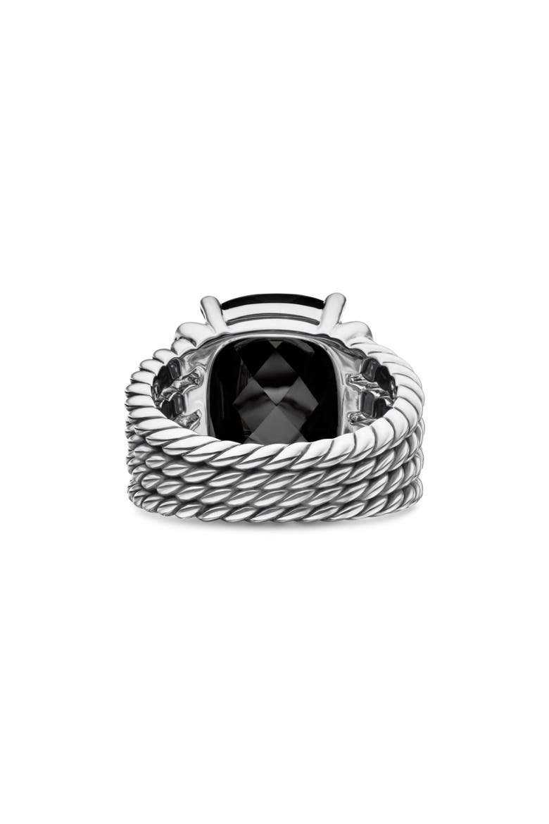 Wheaton Ring with Semiprecious Stone & Diamonds, Alternate, color, BLACK ONYX