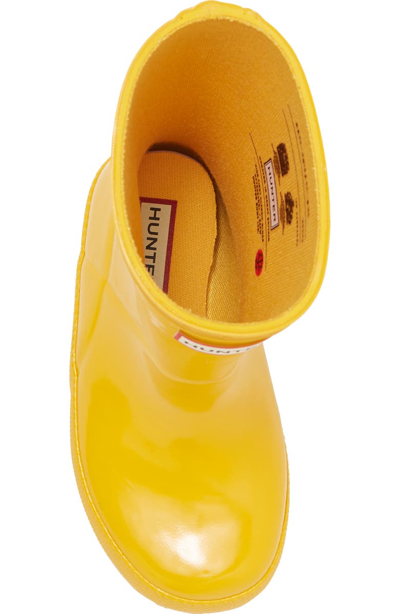 Hunter Kids' First Gloss Waterproof Rain Boot, Alternate, color, Yellow / Yellow