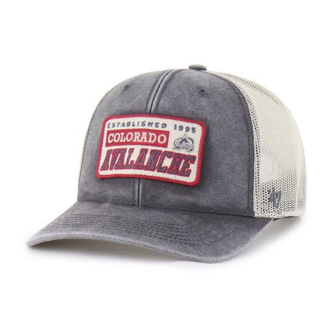 Men's '47 Charcoal Colorado Avalanche Canteen Pigment Dyed Patch Trucker Adjustable Hat