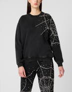 PHILIPP PLEIN Round Neck Sweatshirt Spiderweb Strass Women