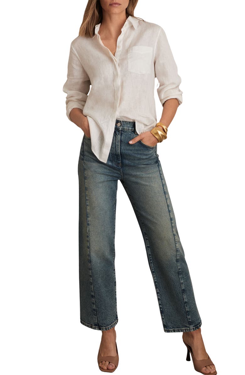 Reiss Molly Straight Leg Jeans, Alternate, color, Mid Blue