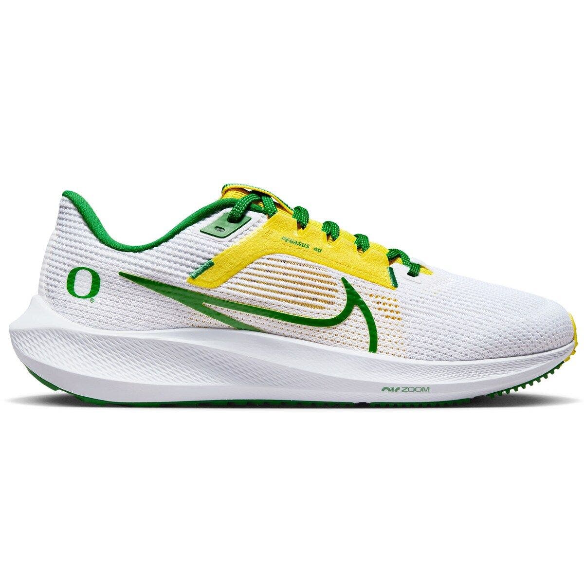Nike Unisex Nike  White Oregon Ducks Zoom Pegasus 40 Running Shoe, Alternate, color, 
