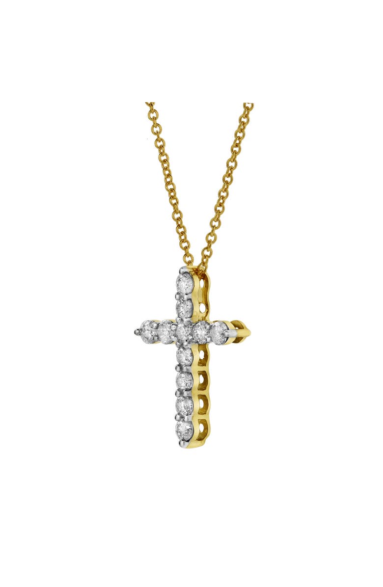LuvMyJewelry Petite Cross Diamond Pendant in 10K Yellow Gold, Alternate, color,
