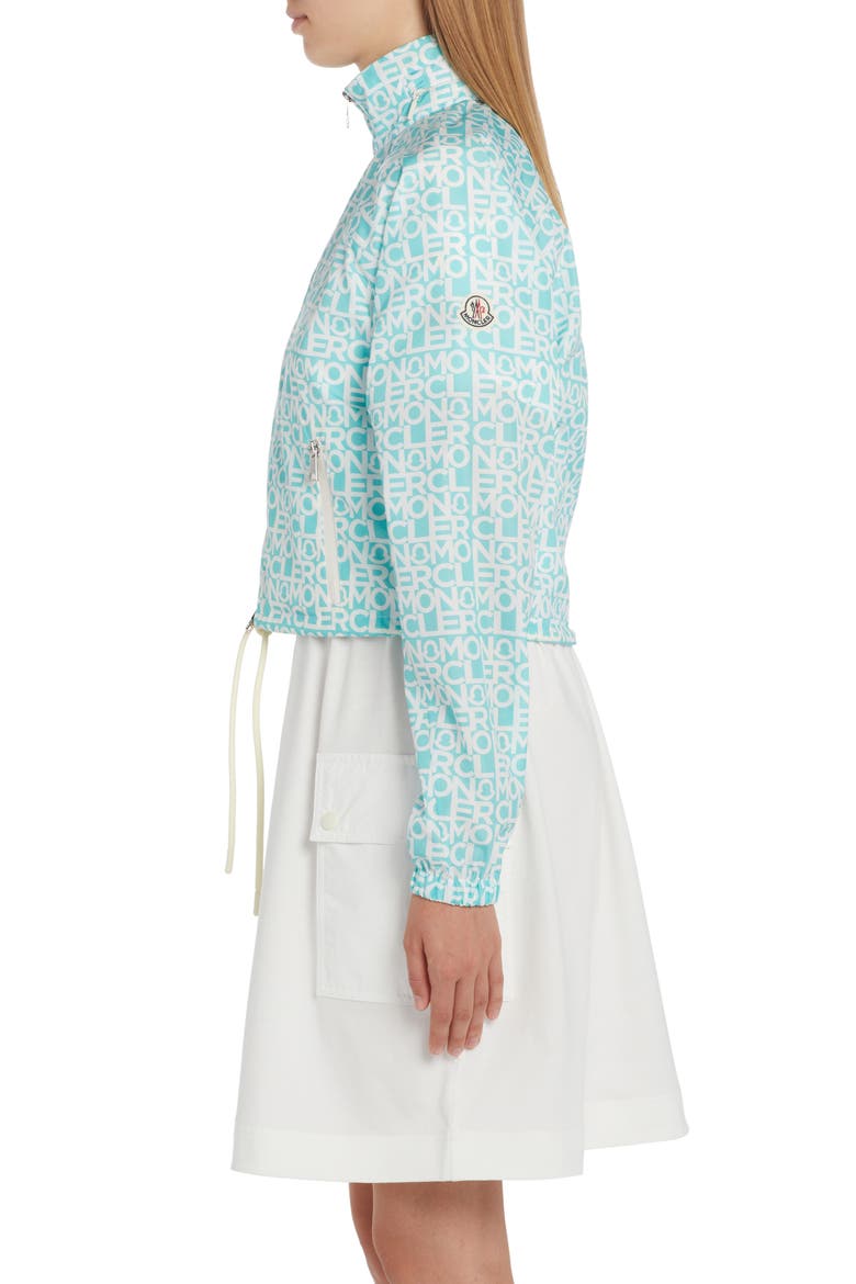Alose Logo Print Taffeta Jacket, Alternate, color, GREEN MULTI