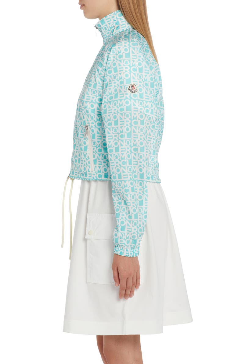 Moncler Alose Logo Print Taffeta Jacket, Alternate, color,