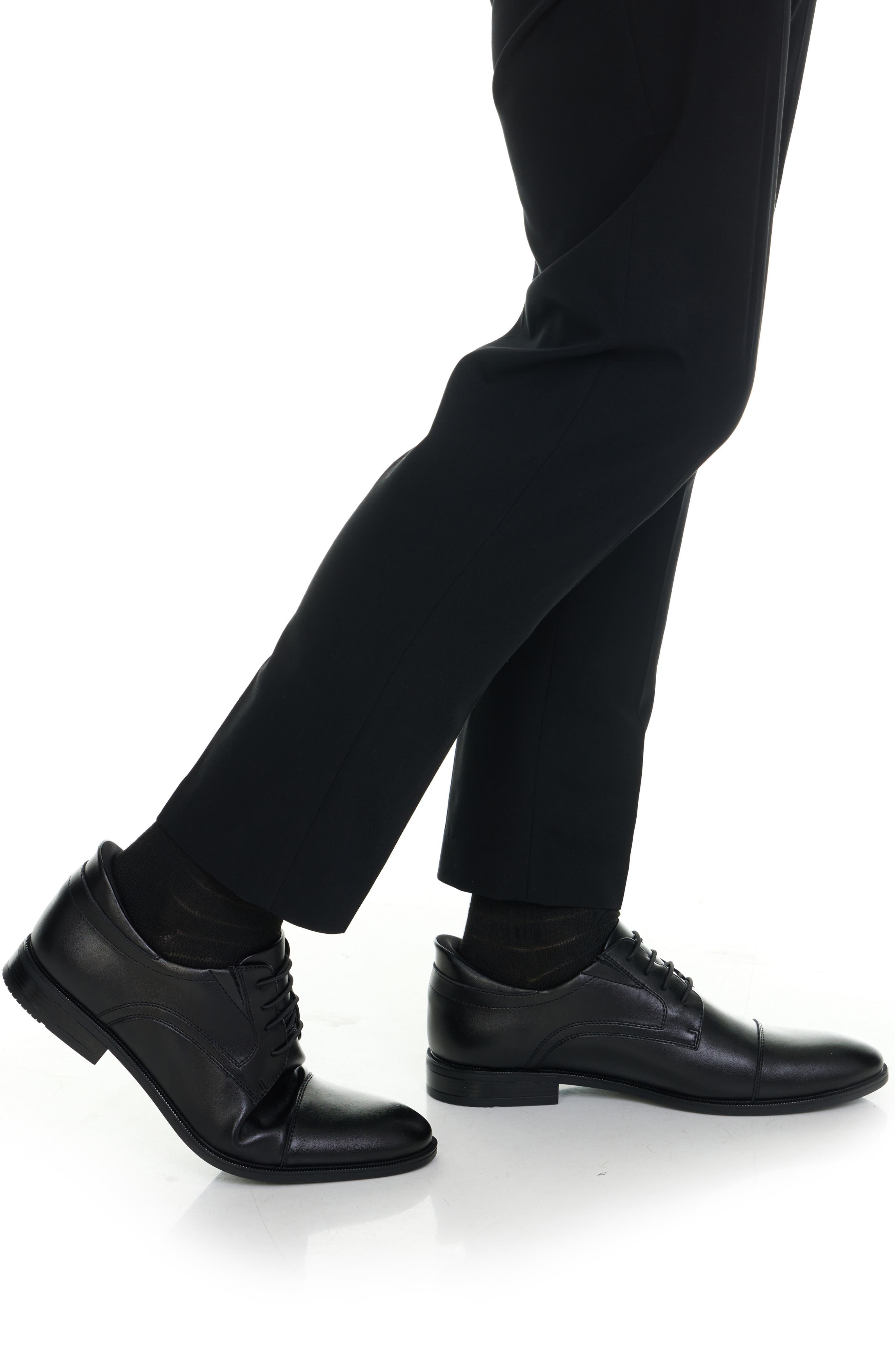 Marc Joseph New York Baker Street Hands-Free Cap Toe Derby, Alternate, color, Black