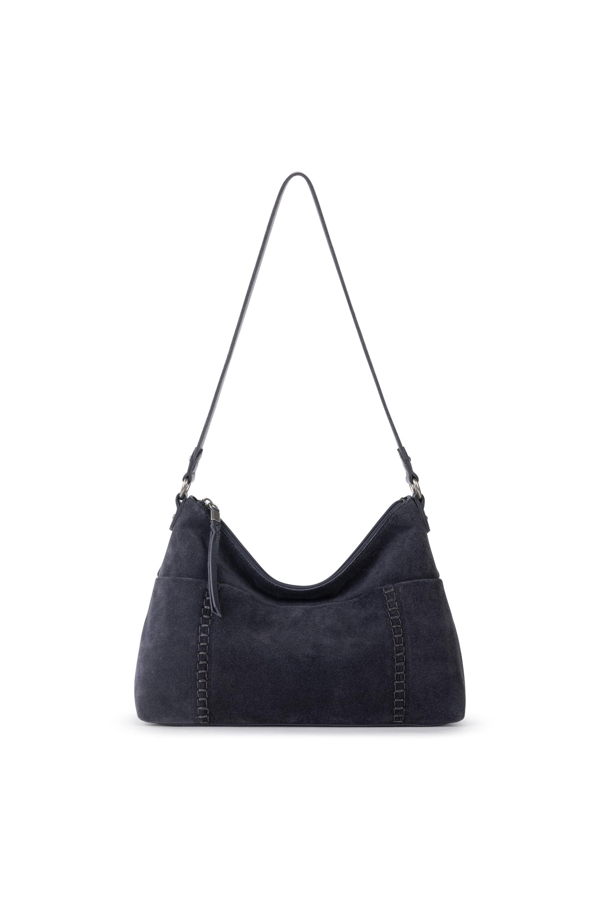 Melrose Leather Shoulder Bag, Alternate, color, Storm Grey Suede
