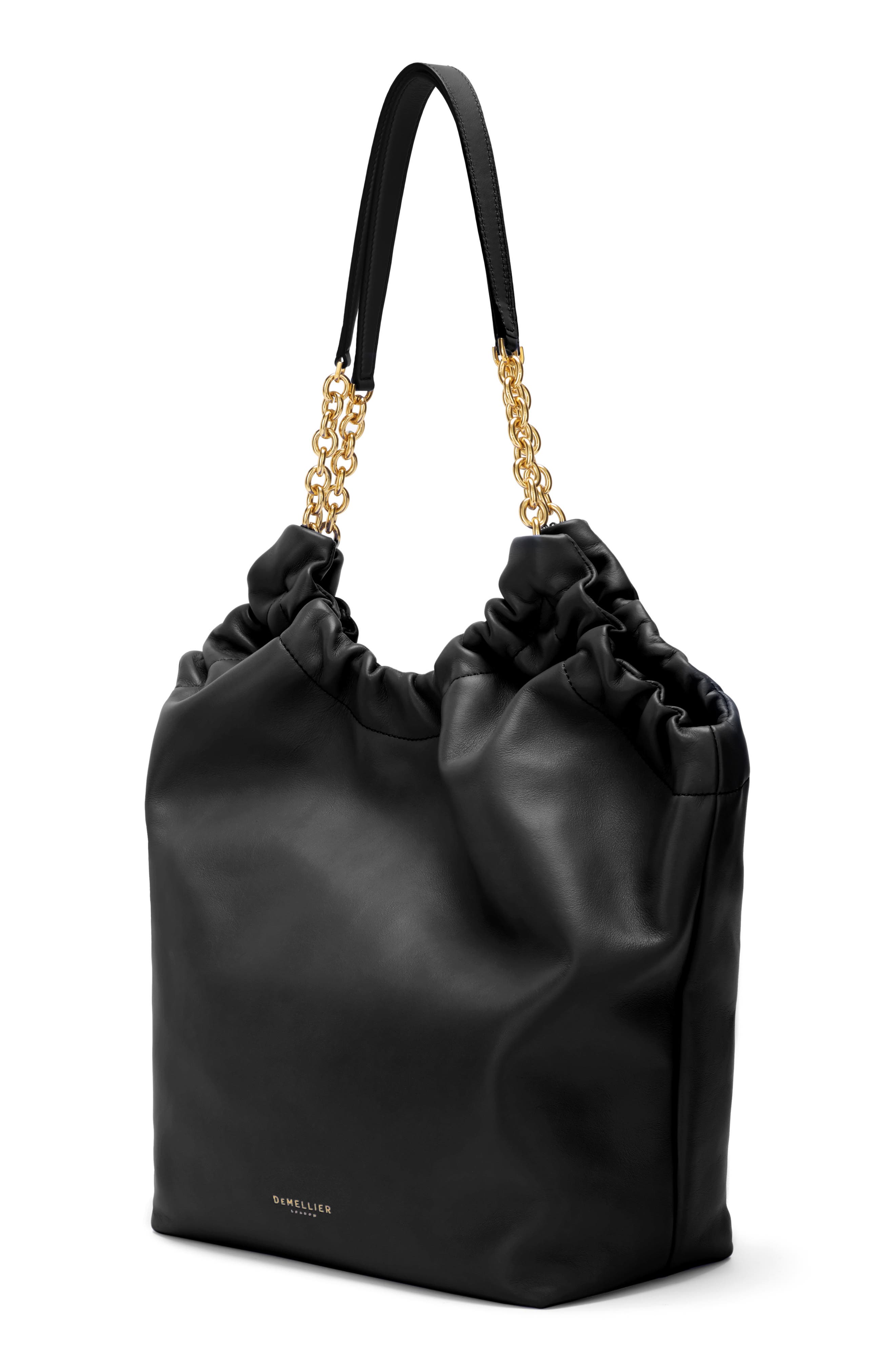 DeMellier Miami Leather Hobo, Alternate, color, Black