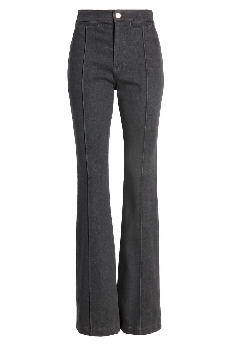 Anisten Tailored Pintuck High Waist Stretch Flare Jeans, Alternate, color, CHARCOAL STONE