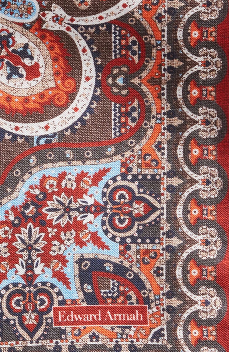 EDWARD ARMAH Persian Design Silk Pocket Square, Alternate, color, 