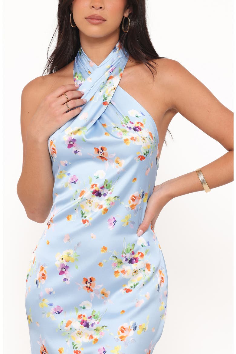 Mila Halter Maxi Dress, Alternate, color, CORNFLOWER BLUE FLORAL