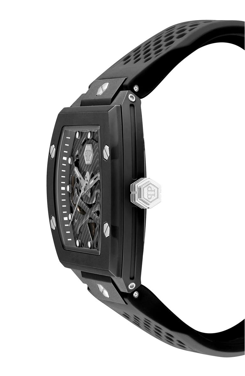 PHILIPP PLEIN The $keleton Ceramic Silicone Strap Watch, 44mm, Alternate, color, 
