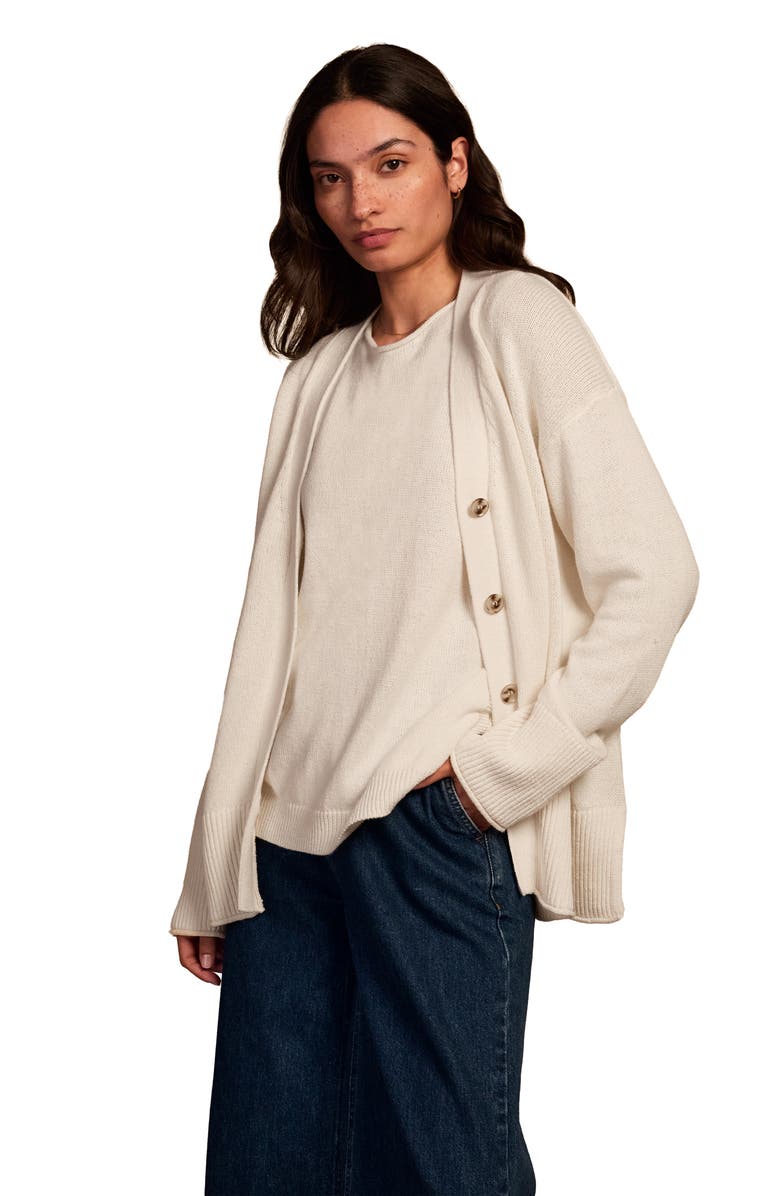 Celtic & Co. Drop Shoulder Slouch Cardigan, Alternate, color, Ecru