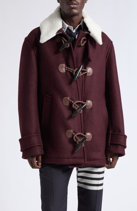 Wide Shoulder Wool Duffle Coat