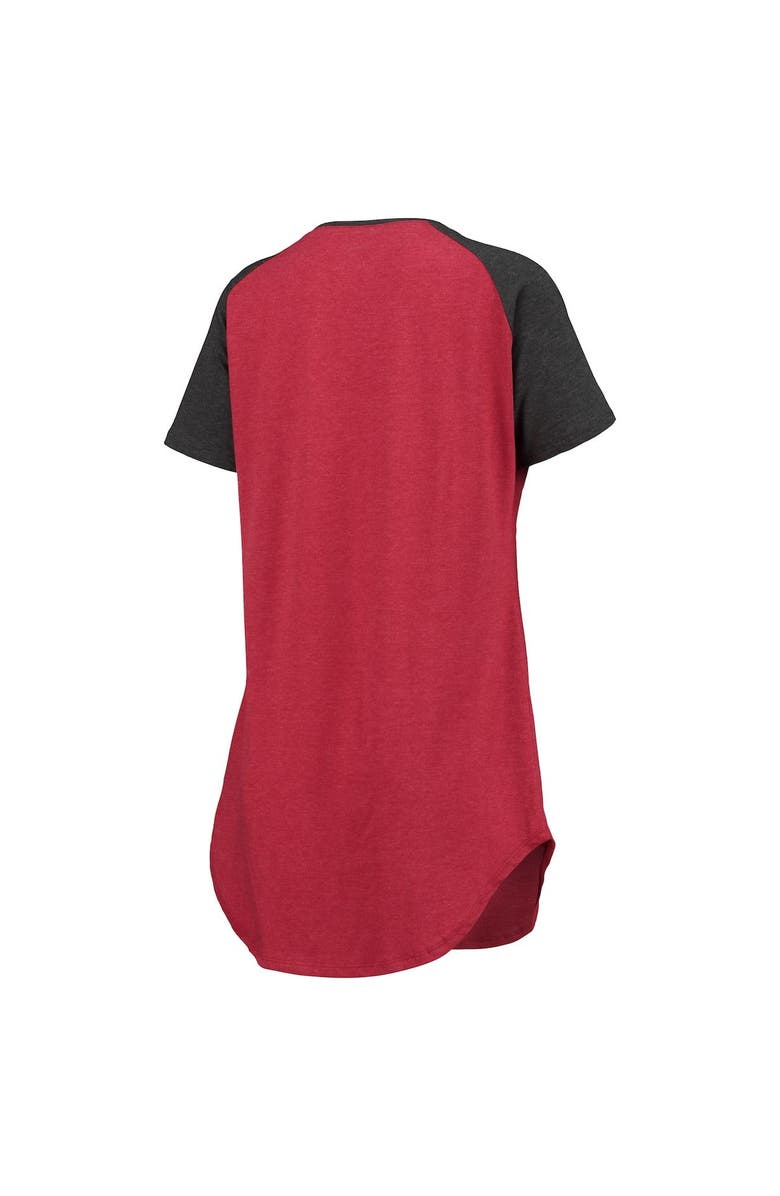 CONCEPTS SPORT Women's Concepts Sport Crimson/Charcoal Alabama Crimson Tide Raglan V-Neck Nightshirt, Alternate, color, 